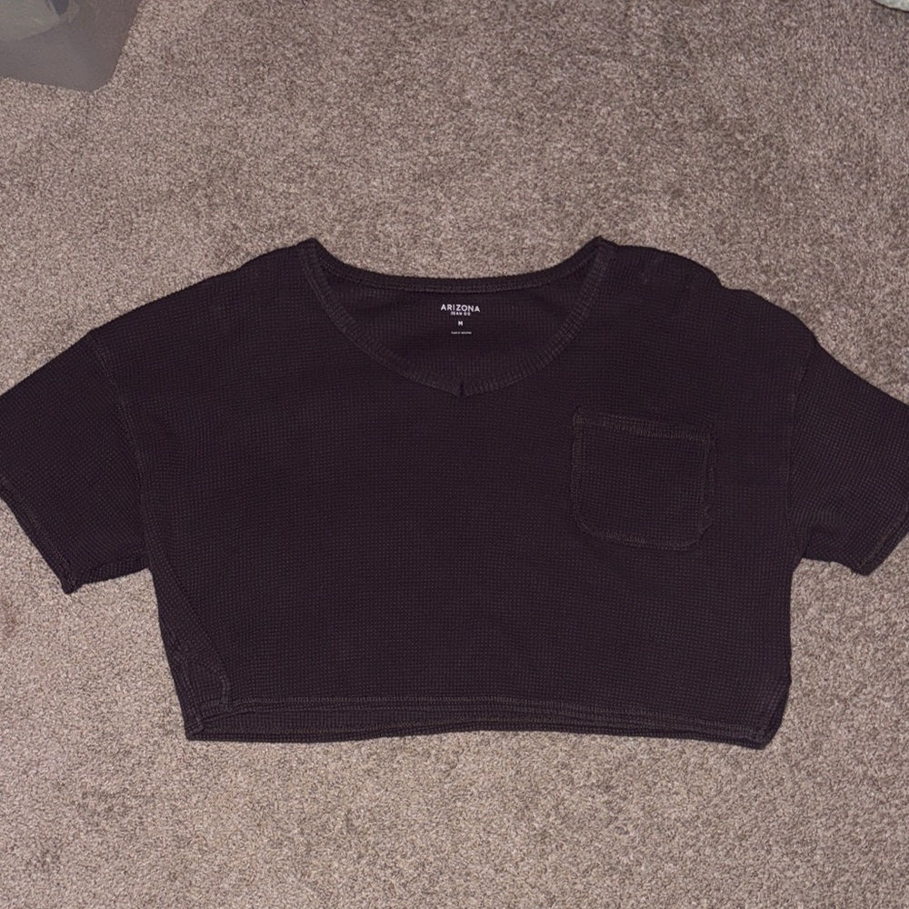 Arizona Jean Company Women's Dark Waffle Knit Crop Top